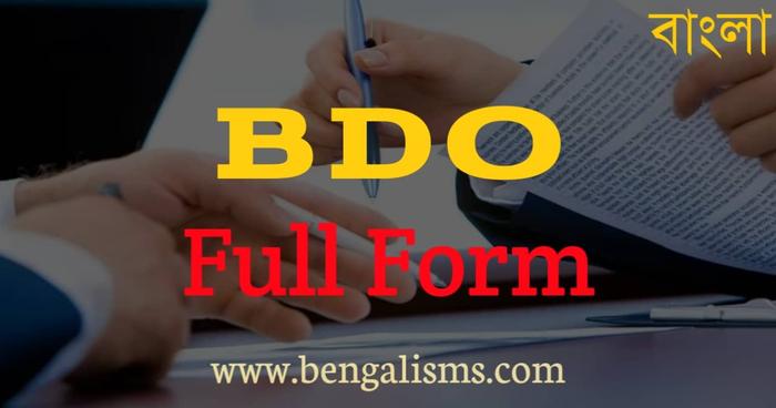 BDO Full Form In Bengali